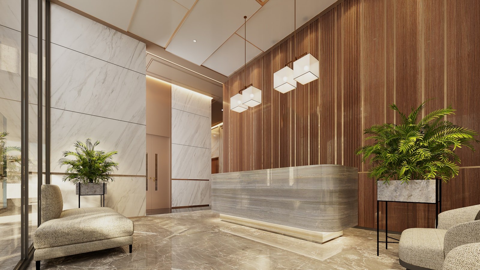 A managed building lobby