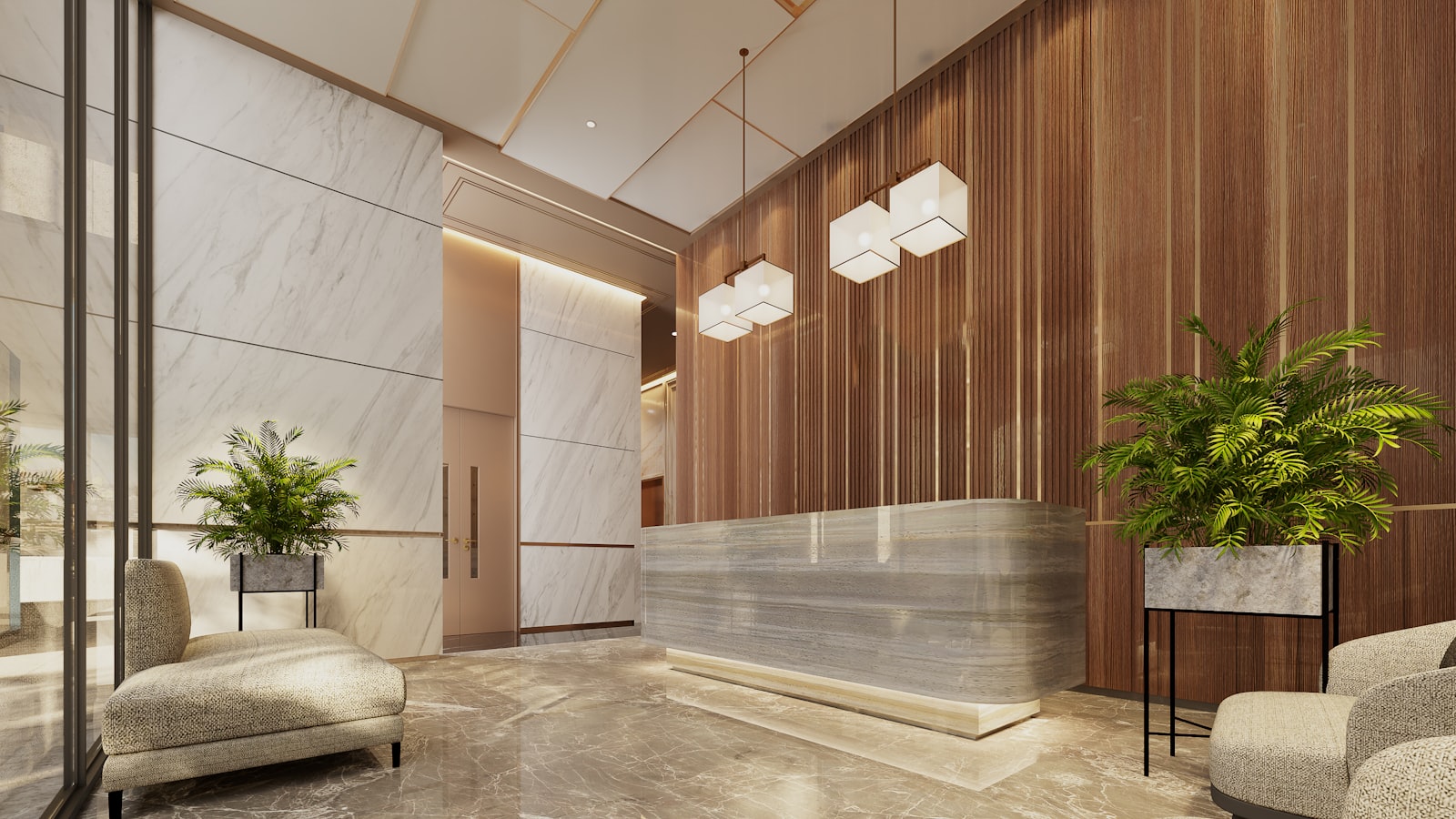 A managed building lobby